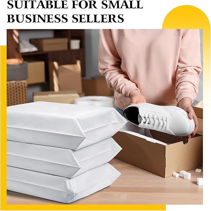 Metronic Poly Mailers 17.7x22 500Pack, Large Shipping Bags for Clothes Bulk,Strong Self Adhesive Shipping Envelopes for Small Business,Waterproof Mailing Envelopes Bulk for Packaging White