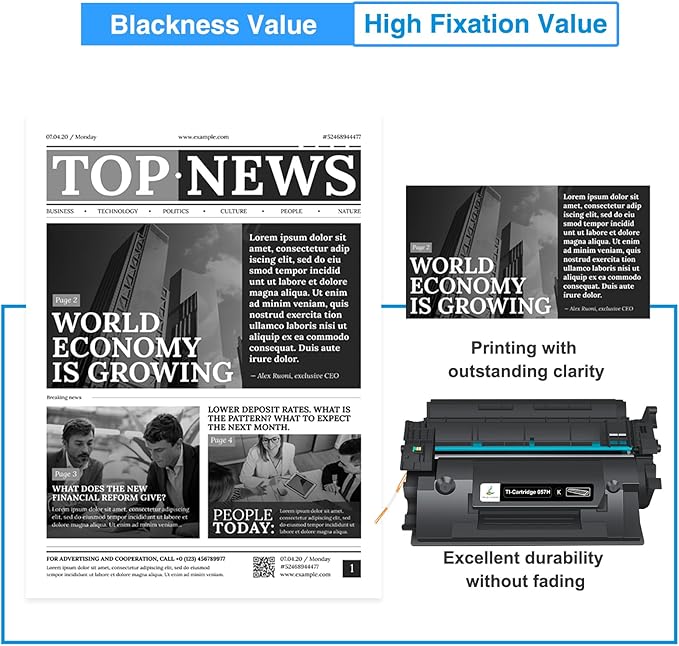 057H Toner Cartridges 4 Pack Compatible Replacement for Canon 057H 057 CRG-057H High Yield Toner for ImageCLASS MF445dw MF455dw LBP226dw MF448dw LBP227dw LBP228dw MF449dw MF445 Laser Printer Ink