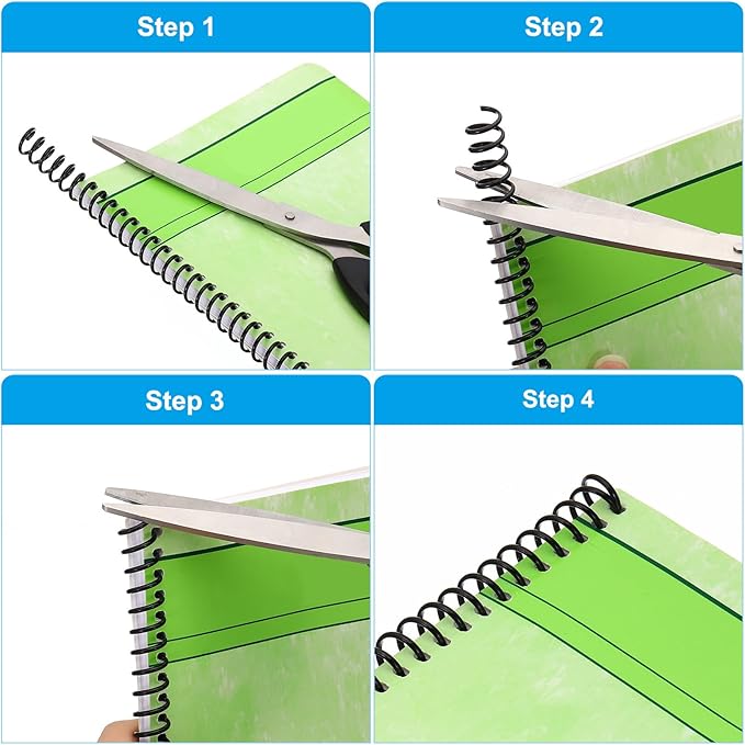 PATIKIL 8mm(5/16") Plastic Spiral Binding Coils, 20 Pcs Binding Spirals 40 Sheet Capacity 4:1 Pitch Binding Spirals for Binding Paper Sheets, Black