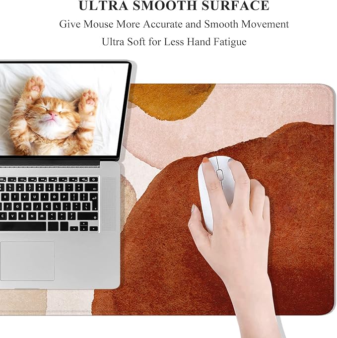 Desk Mat, 32" x 12" XXL Extended Large Gaming Mouse Pad, Desktop Decor Desk Pad, Cute Men Women Office Supplies and Accessories, XL Mouse Mat for Laptop & Keyboard, Modern Abstract Art