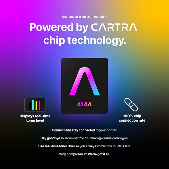 CARTRA 414A Black Toner Cartridge W2020A 2-Pack for HP Color Laserjet Pro MFP M454dw, M454dn, M454, M479fdw, M479fdn, M479, M455dn, M455, M480f, M480 Series Printer