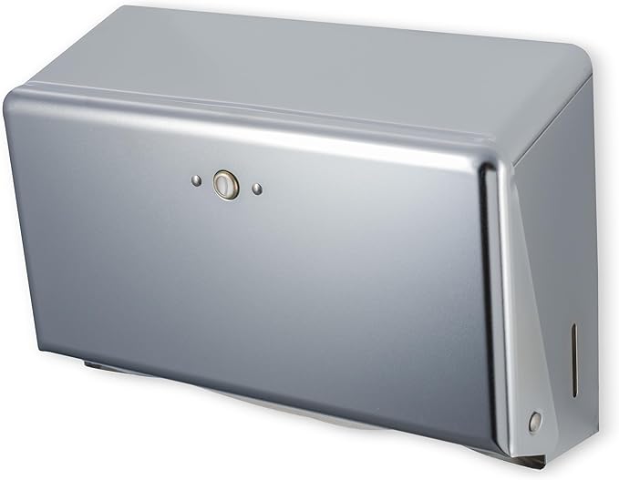 Carlisle FoodService Products T1950XC Mini C-Fold/Multifold Commercial Towel Dispenser, 250 Multifold / 150 C-Fold Towel Capacity, Chrome