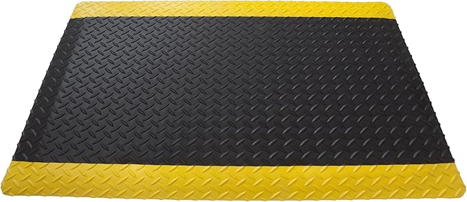 Rhino Mats, American Classic Diamond Anti-Fatigue Mats, Industrial Ergonomic Comfort Standing Mat for Work, Home, Garage, Office, Kitchen or Anywhere (Black/Yellow 9/16" Thick, 2 FT. x 13 FT.)