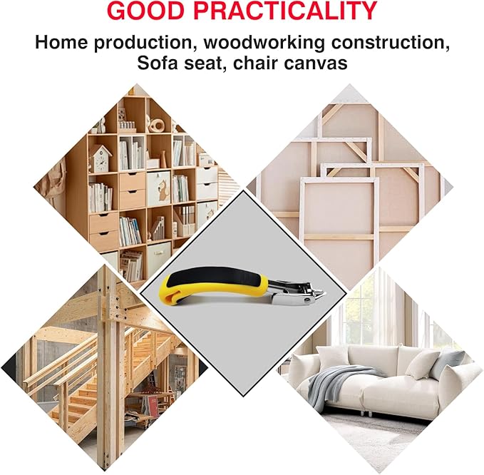 Staple Remover, Heavy Duty Staple Remover Tool,Upholstery Stapler Remover for Carpet,Wood,Floor, Furniture, Construction, Industrial Staple Lifter Removes Flooring, Carton Box Staples(Yellow)