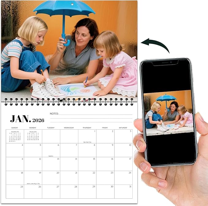 Custom Calendar 2026 for Home & Office - Print Your 13 Memories,Make Your Own Personalized Calendar Customized Christmas Gift &use your photo (Wall Calendar 11"×17", 10 Packs)