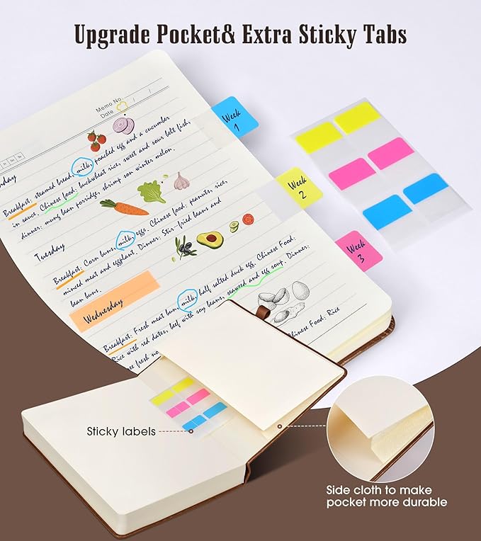 Lined Journal Notebook -365 Pages B5 Large Journal for Writing Men Women, College Ruled Notebook, Hardcover Leather Journal, Daily Notebook for Work, Note Taking, 100Gsm Paper (7.6'' X 10'' Brown)