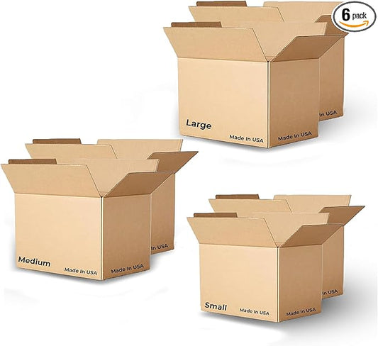 6 Pack Sturdy Cardboard Moving Boxes 20x16x14 – Durable Shipping, Packing, and Medium Storage Boxes for Long-Distance Moves – Versatile Moving Supplies for Packing and Shipping Needs