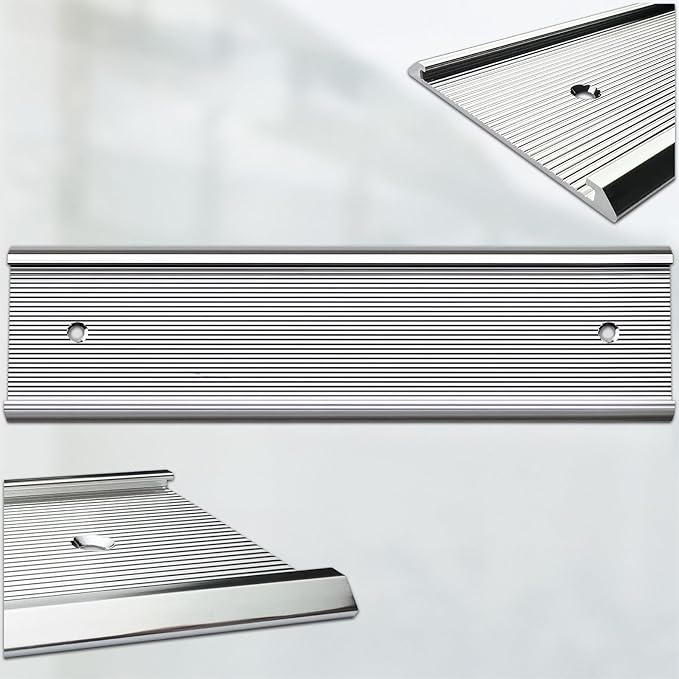 10 Pack 2” x 10” Aluminum Name Plate Holders for Door or Wall, Office Wall Mount Name Plate Holder with Textured Design and Double Sided Tape, for Office, Business, Meeting Room (Silver)