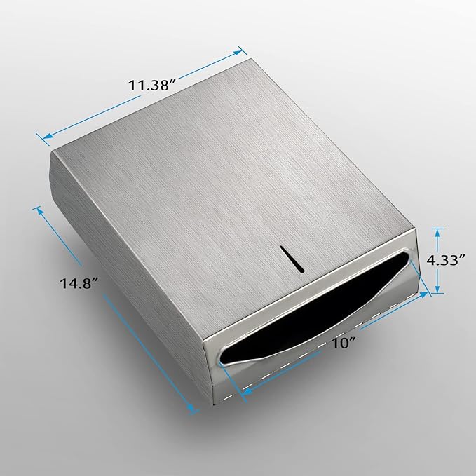 Paper Towel Dispenser Wall Mount - Multifold Trifold Paper Towel Dispensers, Large Capacity Stainless Steel Tissue Holder, Suitable for Bathrooms and Public Places