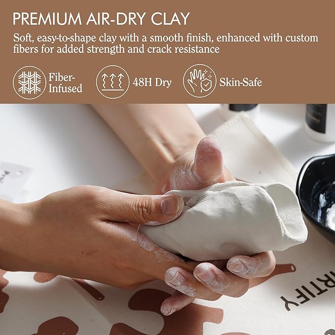 ARTIFY Air Dry Clay Kit for Adults, DIY Pottery Craft Airdry Tool Kit at Home, Art Hobby Clay Sculpting Modeling Making, Date Night Couples Family Beginners Birthday Gifts