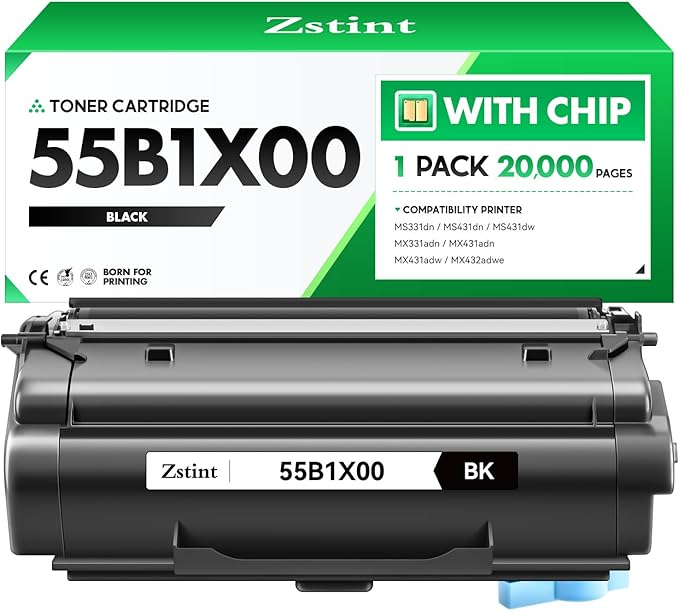 55B1X00 Black Extra High Yield Toner Cartridge Replacement for Lexmark 55B1X00 Toner Compatible for Lexmark MS331 MS431 MX331 MX431 MS431dn MS331dn MS431dw MX331adn MX431adn MX431adw MX432adwe Printer