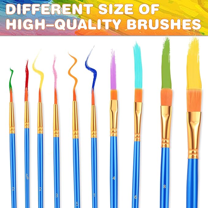 ESRICH Acrylic Paint Set 12 Colors (2 Pack) with 20 Paint Brushes, 24 Acrylic Paints for Adults, Kids, Beginner, Professional Artists, Non-Toxic Craft Paint kit for Paper, Canvas, Rock,Wood, Ceramic