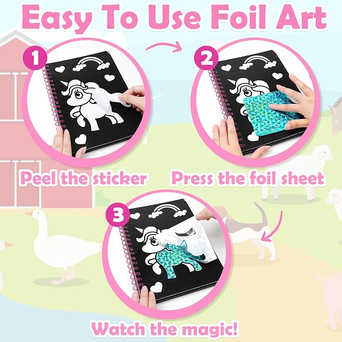 FUNNYB&G Foil Art Craft for Kids - Christmas Crafts Gift Party Favors Stocking Stuffers for Kids Fun Art Supplies Creative Birthday Gift Travel Toys for Girls Boys 4 5 6 7 8 9 Years Old(Princess)