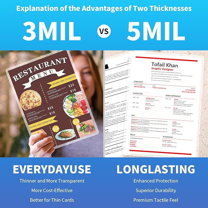 Clear Thermal Laminating Pouches – 9 x 11.5 Inch, 3 mil Thick (500 Pack) – Professional-Grade Lamination Sheets for Documents, Photos & Crafts – Fits 8.5 x 11 Letter Size Paper - [3mil 500 Packs]