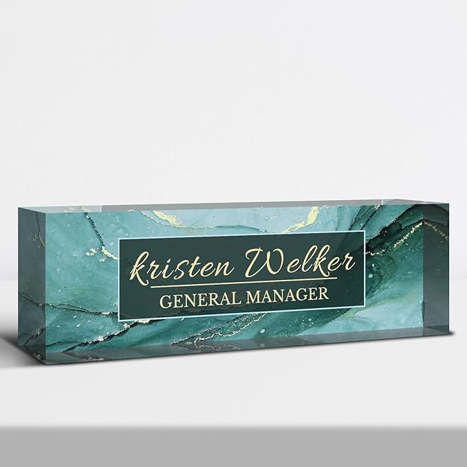 Desk Name Plate Personalized, Custom Name Plate for Desk, Acrylic Desktop Accessories, Office Gift & Decor for Women Men, Teacher Nurse Boss Employee Appreciation Gifts