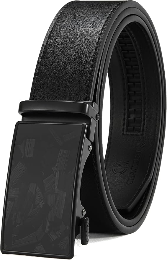 CHAOREN Mens Belt - Mens Ratchet Belt Leather 1 3/8" for Dress Pant - Micro Adjustable Belt Fit Everywhere