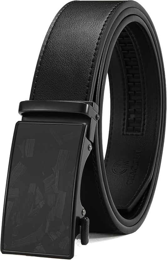 CHAOREN Mens Belt - Mens Ratchet Belt Leather 1 3/8" for Dress Pant - Micro Adjustable Belt Fit Everywhere
