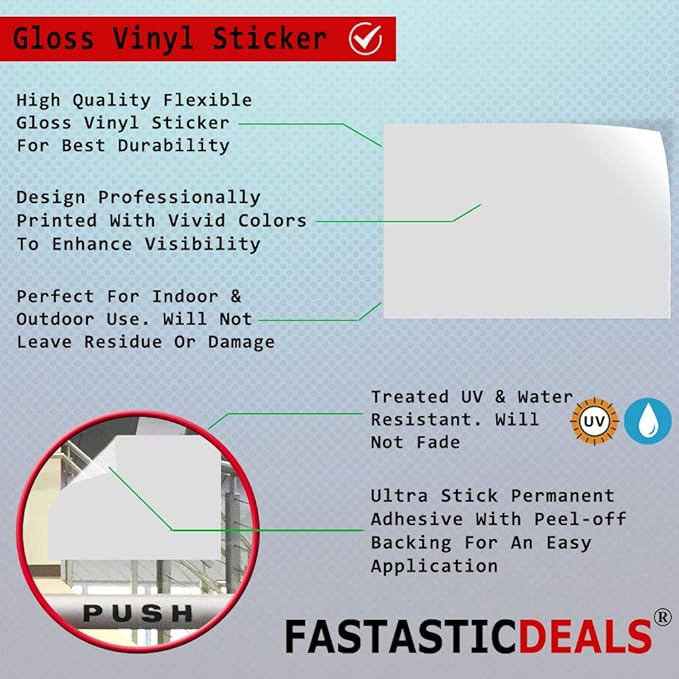 No Parking Red Decal Sticker Retail Store Sign 4.5 X 12 Inches