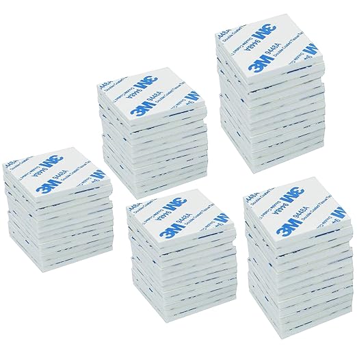 100Pieces 3m Double Sided Foam Tape Square Strong Pad,27 × 27mm Heavy Duty Mounting Tape,Idea for Photo Album Walls, Hooks, Small Mirrors, Office Decor.