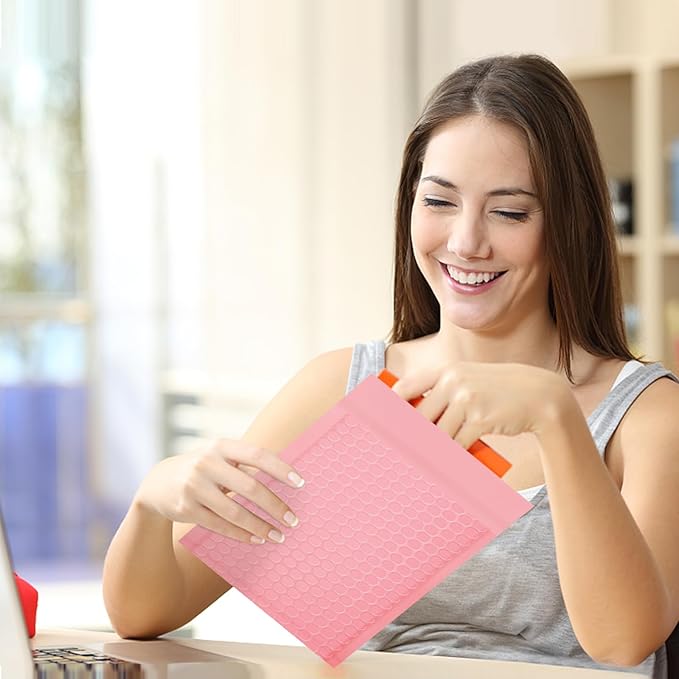 packbabol Bubble Mailers, 6x9 Inch Padded Bubble Mailers Pack of 100 Bubble Envelopes Opaque Self Seal Adhesive Waterproof Bags for Shipping and Packaging (Pink, 6x9-100)