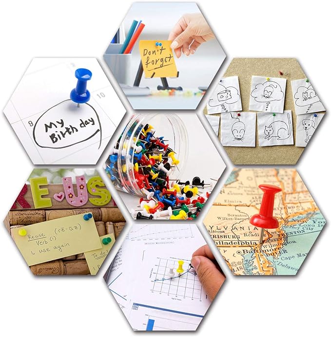 400Pcs Push Pins, Thumb Tacks for Bulletin Board, Stick Pins Thumb Tacks for Cork Board Wall Hangings, Office Tacks Color Pins for Desk Decor Organization (Assorted Colors)