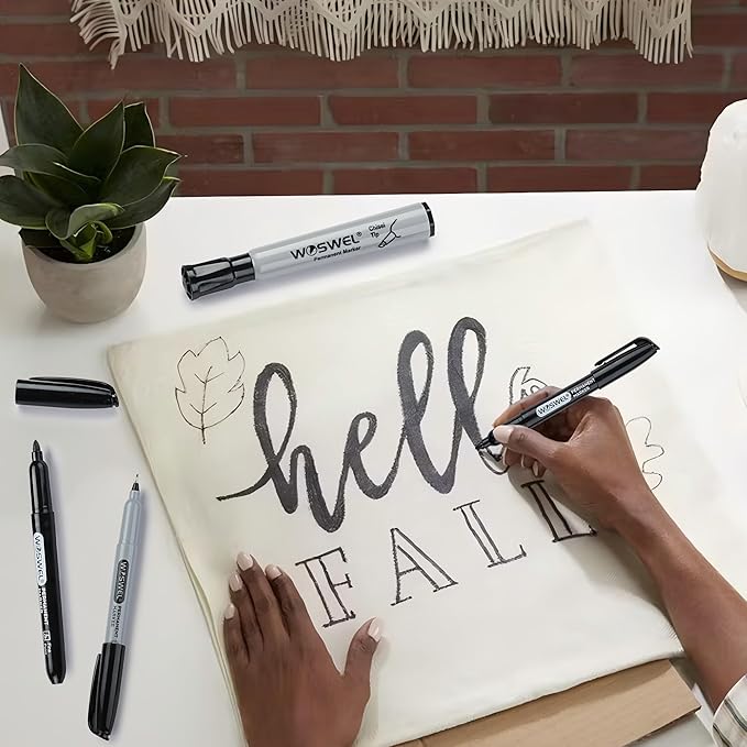 Permanent Markers 36 Variety Pack Bulk,Featuring Ultra-Fine,Chisel Tip,And Fine Tip Marker Set,Writing And Poster Black Markers,Works on Plastic,Wood,Stone,Metal and Glass for Doodling, Marking