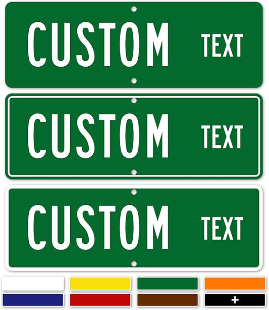 Custom Street Sign, Road Sign, Address Sign, 8 Colors, Reflective Option, Mounting Options, 6x18 Inch, Thick Rust-Free AlumaBond, USA Made by My Sign Center, (Classic)