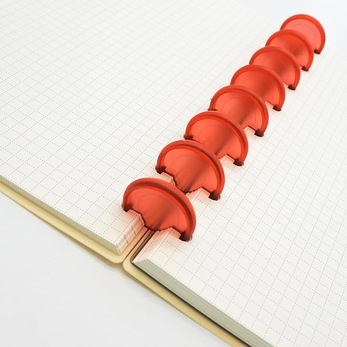 100pcs Discbound Notebook Discs DIY Planner Accessories fits for Tul,Levenger,Arc,Happy Planner,Talia(Transparent Red,0.7inch/18mm)