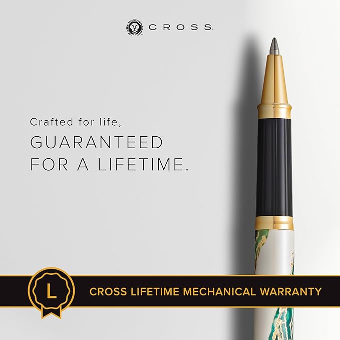 Cross Wanderlust Refillable Rollerball Pen Presented in a Luxury Gift Box - Medium Point, Black Ink,