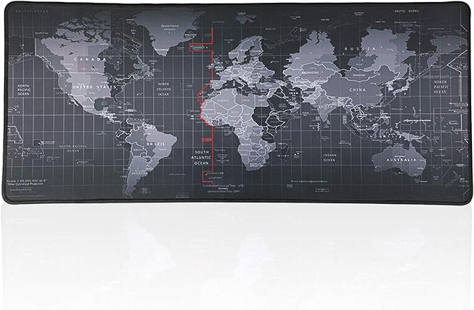 Large Gaming Mouse Pad/Mat with Smooth Surface and Stitched Edges Non-Slip Rubber Base Extended Game Mouse Mat|27.5" x 11.8" x 0.1" (Map(70 * 30 * 0.3cm))