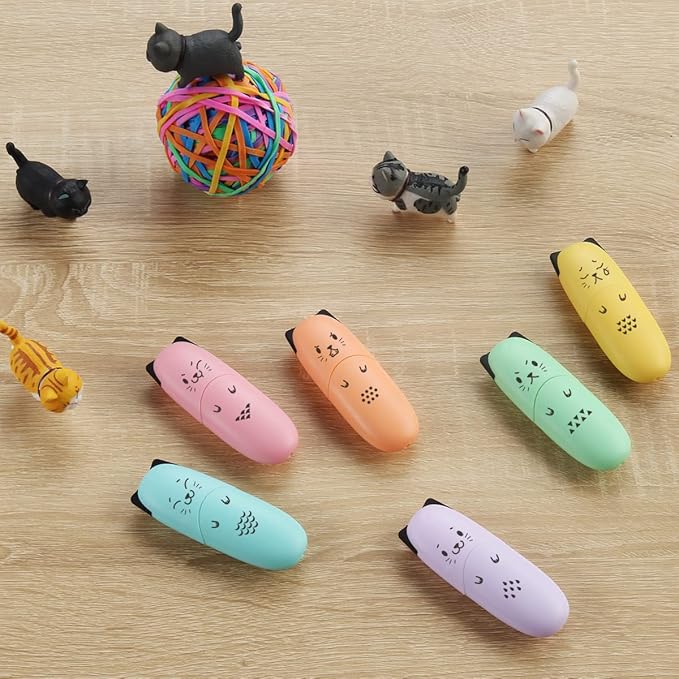 12 pieces Cute Animal Design Vet Tech Week Gifts Mini Highlighter Pen Assorted Colors Chisel Tip Gift Highlighter Marker - stocking stuffers for kid - kawaii stuffs
