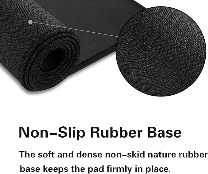 Large Gaming Mouse Pad,31.5 x 11.8 inch with Stitched Edges,Extended Mousepad,Durable Non-Slip Natural Rubber Base,Washable Keyboard Pad,Desk Pad for Gamer,Office & Home,Black