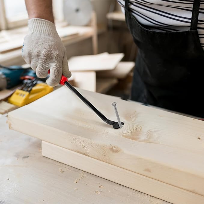 Hiceeden 4 Pcs Carpet Staple Remover Tools, Heavy Duty Staple Puller with End Cutting Plier, Nail Puller Tack Lifter Tool for Removing Staples on Furniture, Floor, Wood Case, Carton, Photo Frame