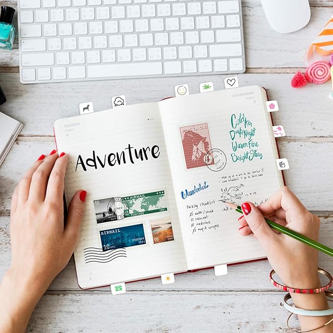 Outus 1280 Pieces Sticky Index Tabs Page Marker White Sticky Tabs Pop up Page Flags 1.6 x 0.5 Inch