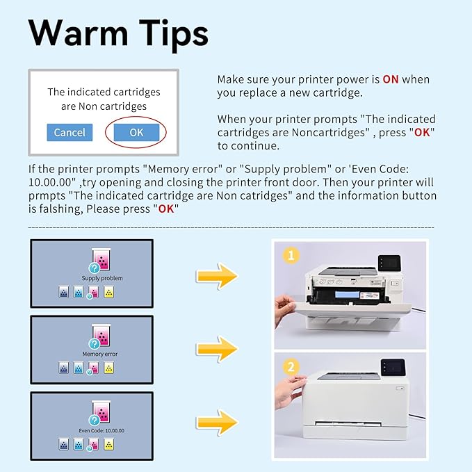 LEMERO UEXPECT 206A Toner Cartridges 4 Pack with Chip Replacement for 206A Toner Cartridges HP Set 206A 206X for HP Color Laserjet Pro MFP M283fdw M255dw M283cdw M255cdw Printer W2110A W2110X