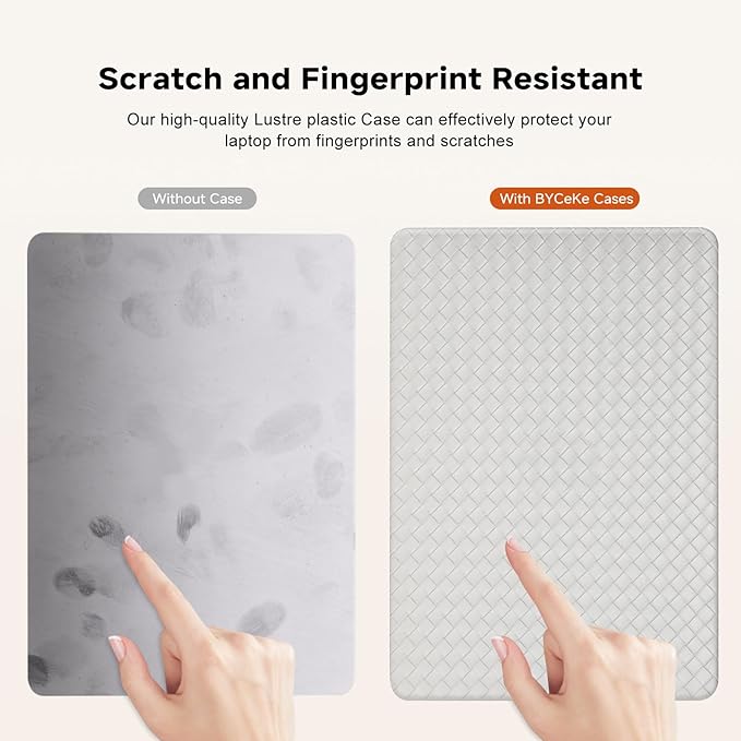 Woven Case Compatible with MacBook Air 13.6 inch 2022-2025 M4 A3240 M3 A3113 M2 A2681,for Mac Air 13+ Sturdy Protective Leather Woven Textured Case&Keyboard Cover for Mac 13 M4 Weave,Boho White