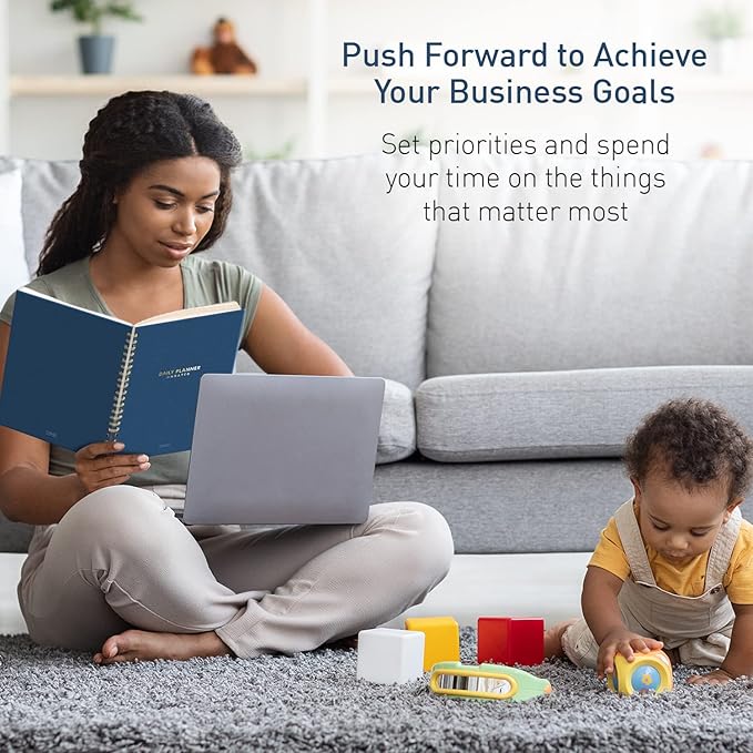 S&O Undated Daily Planner for Organization, Spiral Logbook with Hourly Schedule, Everyday Workbook Undated Diary- Routine To Do List Journal, Work Calendar Organizer Notebook, 200 Pages, 9” x 10.75”