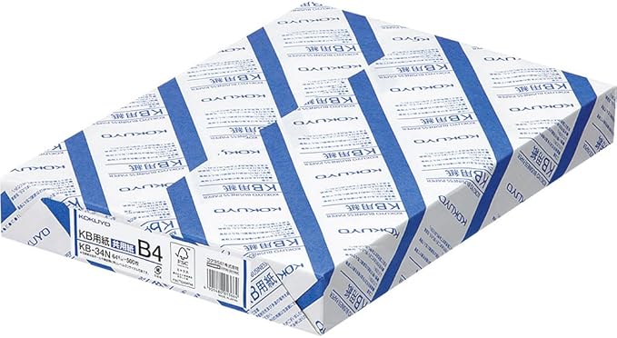 Kokuyo B4 (9.8 × 13.9 inches) KB Paper, 500 Sheets, 64gsm, 80 Bright - Perfect for Legal documents, Technical Manuals and Research Papers- FSC Certified, Japan Import (KB-L31TN)