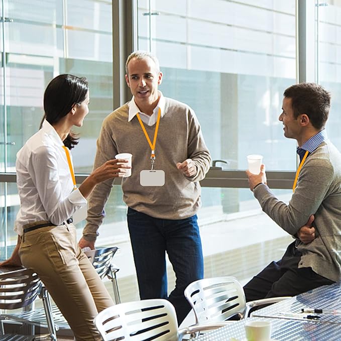 Orange Lanyards Bulk 50 packs Lanyards for ID Badges,Lanyards with Swivel Hook Clips for Name Tag Lanyard ID Holder