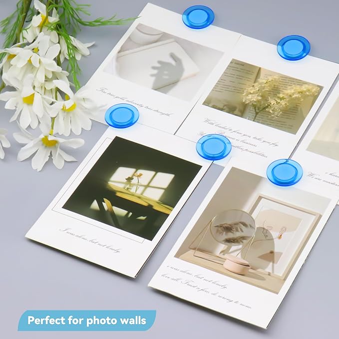 ZDZBLX Fridge Magnets, 28 Pack Magnet Strong Magnets Refrigerator Magnets Small Magnets for Whiteboard, Heavy Duty Magnets Mini Magnets Cute Round Magnets for Fridge, Locker, Classroom, Office (Blue)