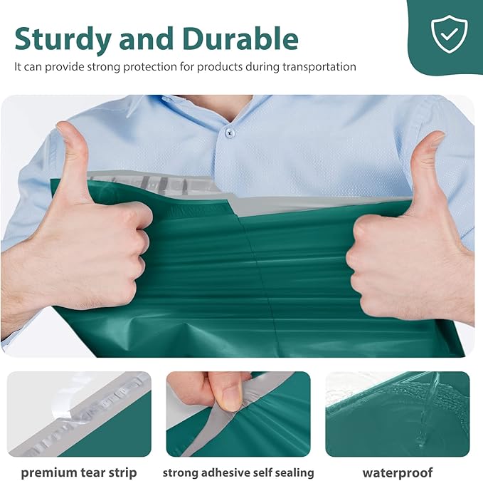 Fuxury Large Poly Mailers 24x24 Inch 100 Pcs, Waterproof Shipping Bags for Clothing, Strong Adhesive Shipping Envelopes for Small Business, Self Seal Mailers Poly Bags Mailing Bags Forest Green