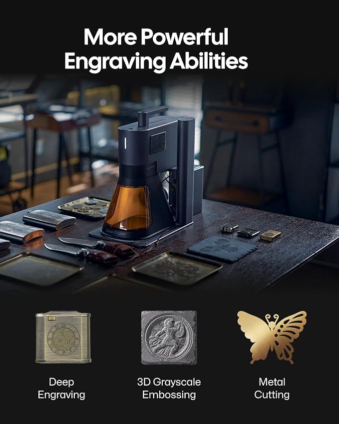 LaserPecker LP5 20W Dual-Laser Engraver & Cutter, 10,000mm/s Speed for Metal/Wood/Glass, 0.0027mm Precision with Air Purifier & Rotary/Slide Extensions, Ultimate Business Bundle for Retail/Maker Space