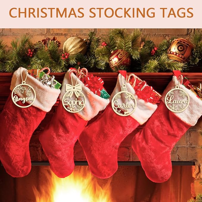 Personalized Christmas Ornaments with Name,Wooden Christmas Tree Ornaments 2025 with Custom Family Name for Kids Adults,Xmas Ornaments for Christmas Tree Gifts (01-6 Styles of Christmas Ornament)