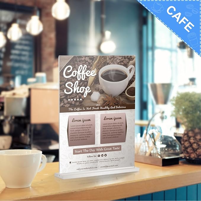 6 Pack Acrylic Sign Holder 5x7 Inches, Clear Small Acrylic Document Holder Frames, Plastic Table Brochure Sign Holder for Office, Events, School, Shop, Trade suppliers