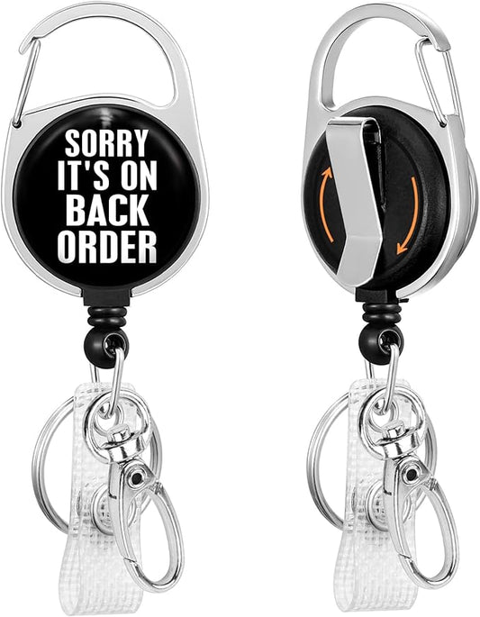 Gctriki Badge Reel Retractable Heavy Duty with 360° Swivel Carabiner Clip, ID Badge Holder Retractable Keychain, Nurse Work Name Badge Clip Pharmacy Technician Gifts (Sorry It's on Back Order)
