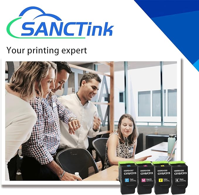 C310 C315 Toner Cartridge Compatible for Xerox C310 C315 Xerox 006R004356 006R004357 006R004358 006R004359 Xerox C310 C310DNI C310DNIM C315 C315DNI Laser Printer (C/M/Y/BK, 4-Pack)