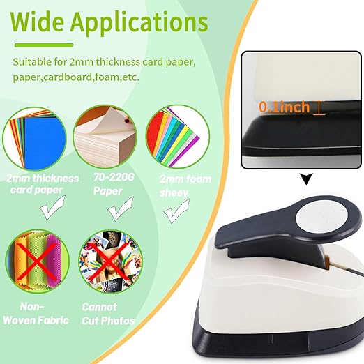 Circle Hole Punch, Circle Punches for Paper Crafts, Circles Puncher, Circles Hole Puncher Set, 5/8 CirclePunch, 1 Inch Craft Punches, 1.5 Inch Large CircleHole Punch, CirclePaper Punch Set