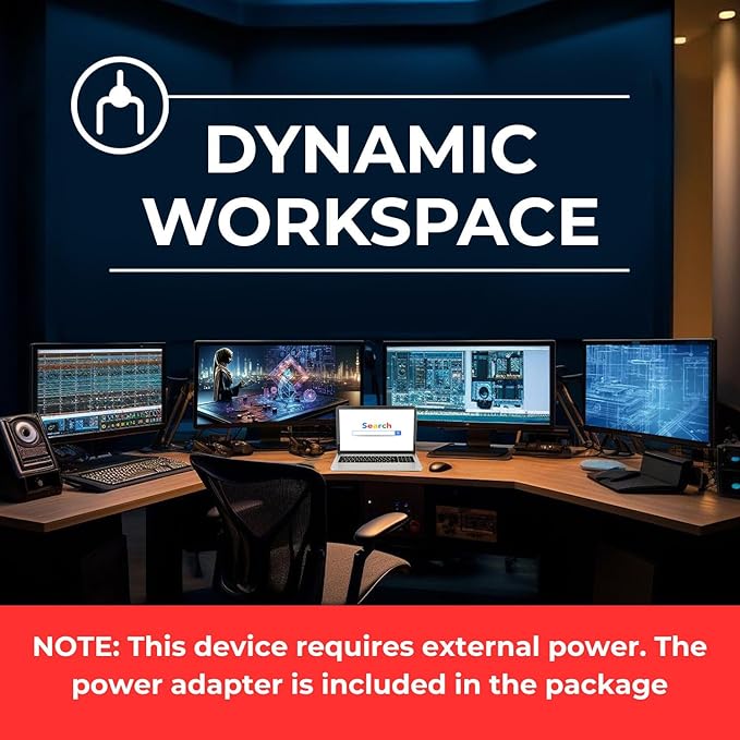 OREI SplitExtend HDMI Splitter Extended Display for Quad Monitor - Multi-Monitor Display 5 Separate Screens - USB-C Adapter to HDMI 2.0, 4K@30Hz Outputs - Windows and Mac Compatible