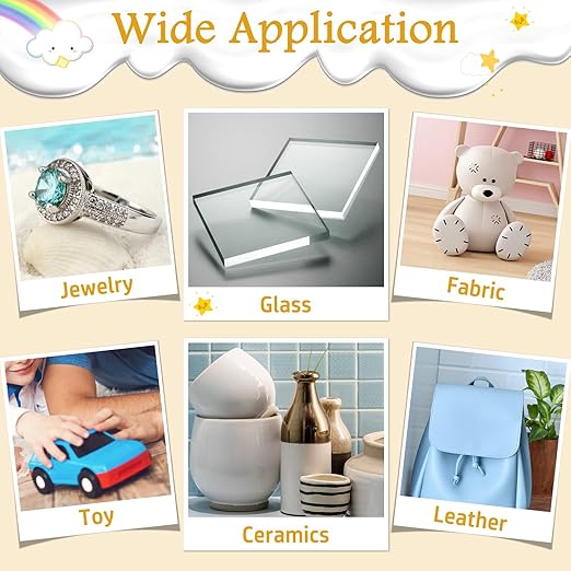 B7000 Clear Glue for Jewelry Making, Upgrade B-7000 Adhesive Crafts Glue Multipurpose Super Glue for Scrapbooking Supplies, School DIY Craft Glass, Fabric, Wood, Rhinestones Gems Clothes (2X 15ML)