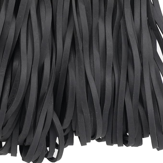 AMUU Rubber Bands Fits 8-33 Gallon Trash Cans Black Large 120 Pack Size #117B (7" x 1/8") for Trash Cans Big Large Strong Elastic Bands for Office Supplies File Folders Litter Box